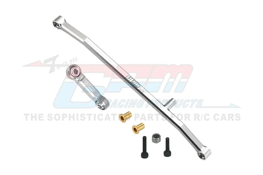 GPM Racing Silver Aluminium Steering Tie Rod &amp;amp; Drag Link Set image 93509