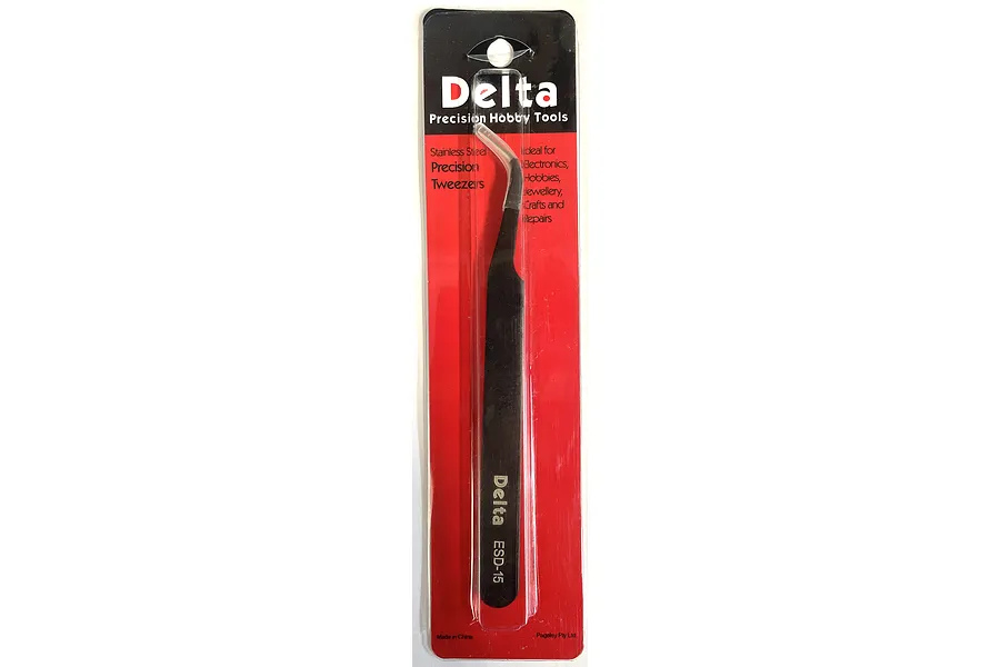 Delta Stainless Steel Precision Angled Tweezers image 93552