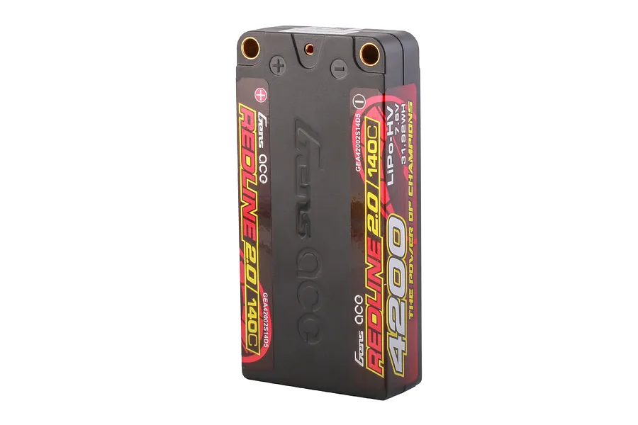 Gens Ace Redline 2.0 7.6V 4200mAh 140C HV Short Hard Case LiPo Battery image 93588