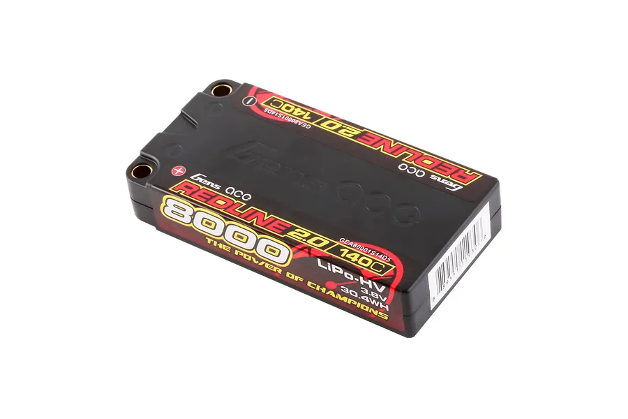 Gens Ace Redline 2.0 3.8V 8000mAh 140C HV Short Hard Case LiPo Battery image 93607