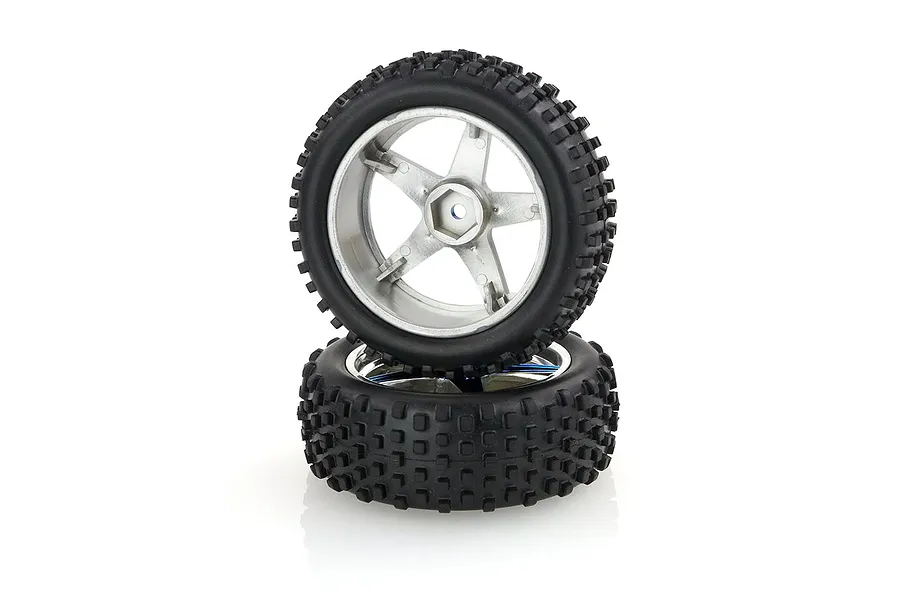 HSP 2.3&amp;quot; Front Tyres on Blue Chrome Rims - Wheels 2Pcs image 9366
