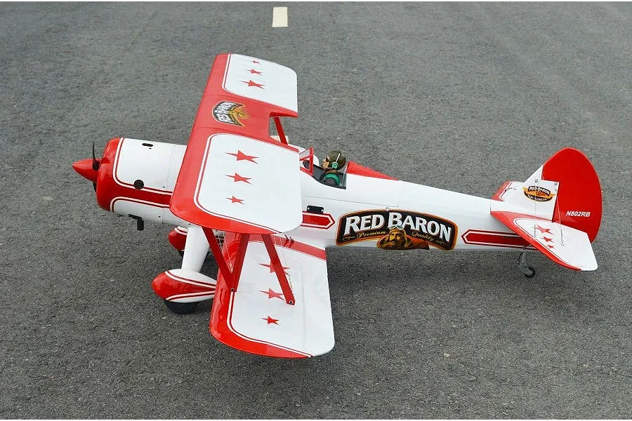 Seagull RC Plane Red Barron Pizza Squadron&amp;#039;s Stearman 1.8m Warbird Kit - White/Red image 93739