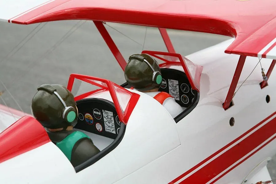 Seagull RC Plane Red Barron Pizza Squadron&amp;#039;s Stearman 1.8m Warbird Kit - White/Red image 93742