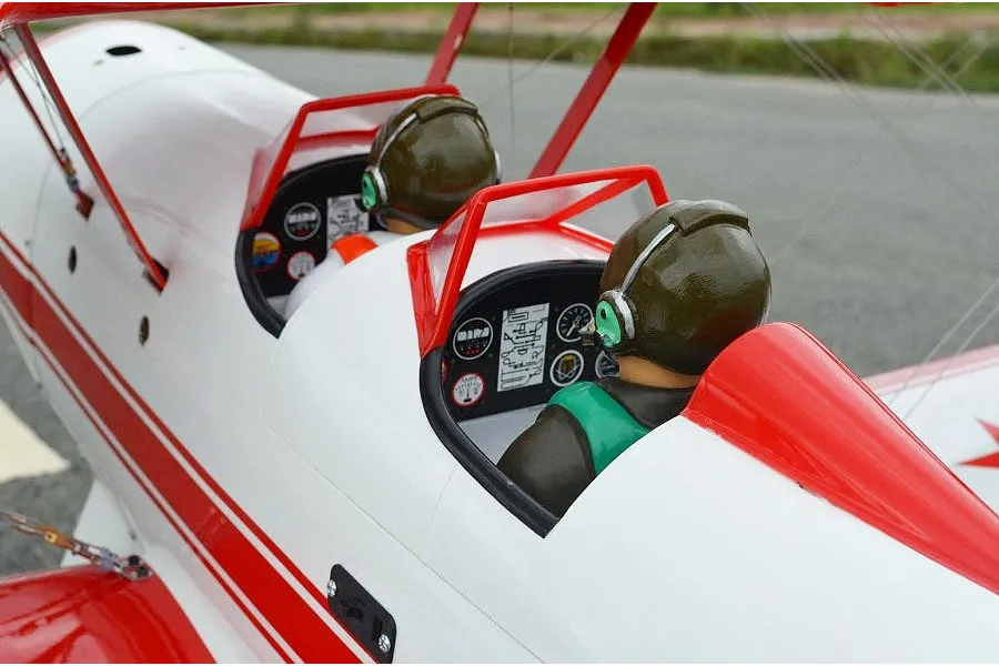 Seagull RC Plane Red Barron Pizza Squadron&amp;#039;s Stearman 1.8m Warbird Kit - White/Red image 93745