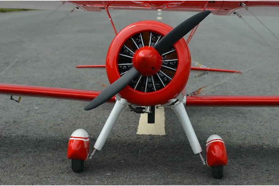 Seagull RC Plane Red Barron Pizza Squadron&amp;#039;s Stearman 1.8m Warbird Kit - White/Red image 93746