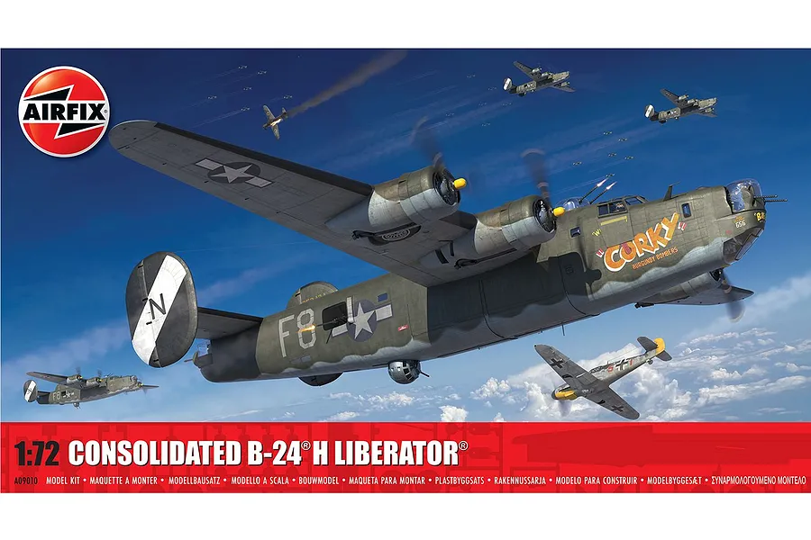 Airfix 1/72 Consolidated B-24H Liberator Bomber Scaled Plastic Model Kit image 93802