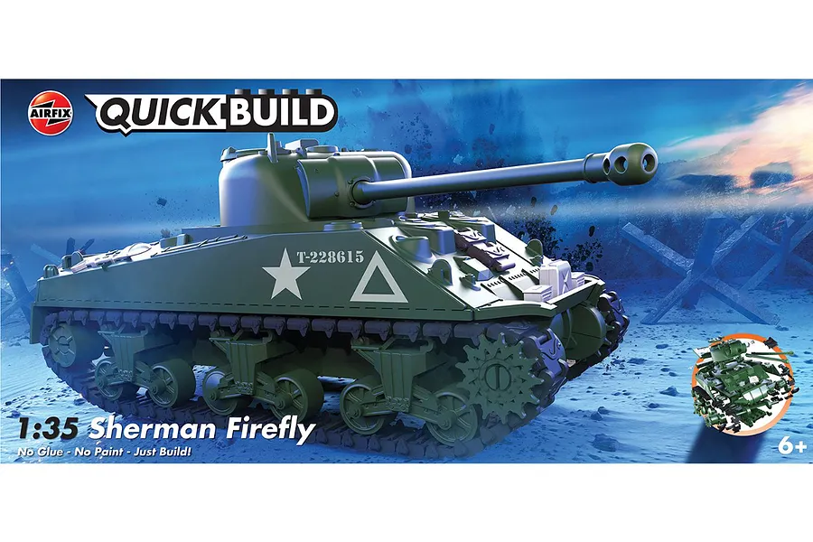 Airfix 1/35 Quickbuild Sherman Firefly Tank Scaled Plastic Model Kit image 93823