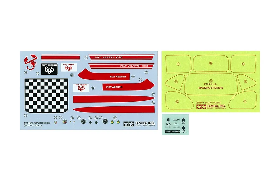 Tamiya Fiat 1/24 Abarth 695SS Car Scaled Plastic Model Kit image 93830