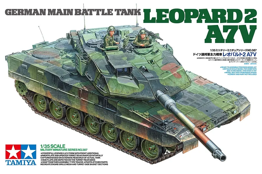 Tamiya 1/35 Leopard 2 A7V Tank Scaled Plastic Model Kit image 93844