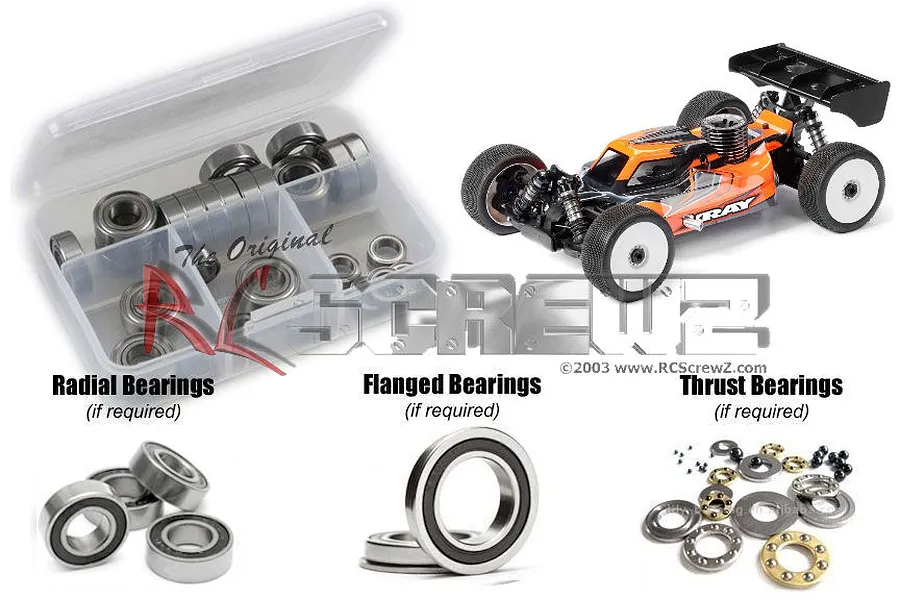 RC Screwz XRAY XB8 Rubber Shielded Bearing Kit image 93960
