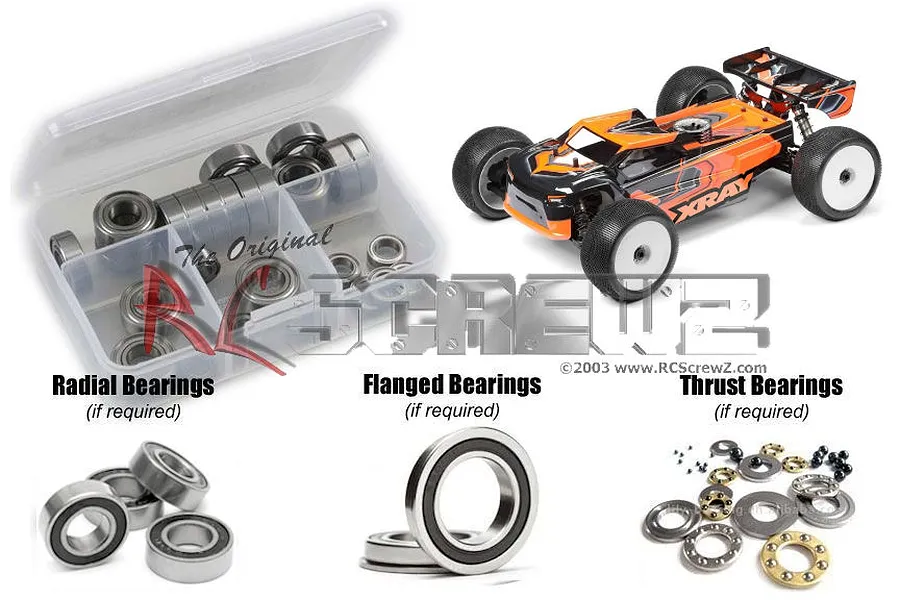 RC Screwz XRAY XT8 Rubber Shielded Bearing Kit image 1