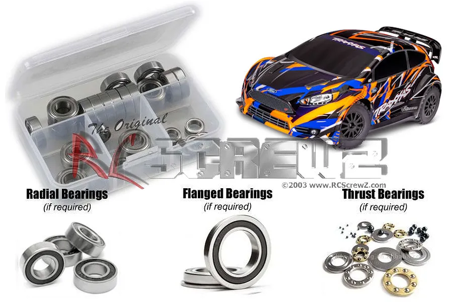 RC Screwz Traxxas Ford Fiesta ST Rally Rubber Shielded Bearing Kit image 93984