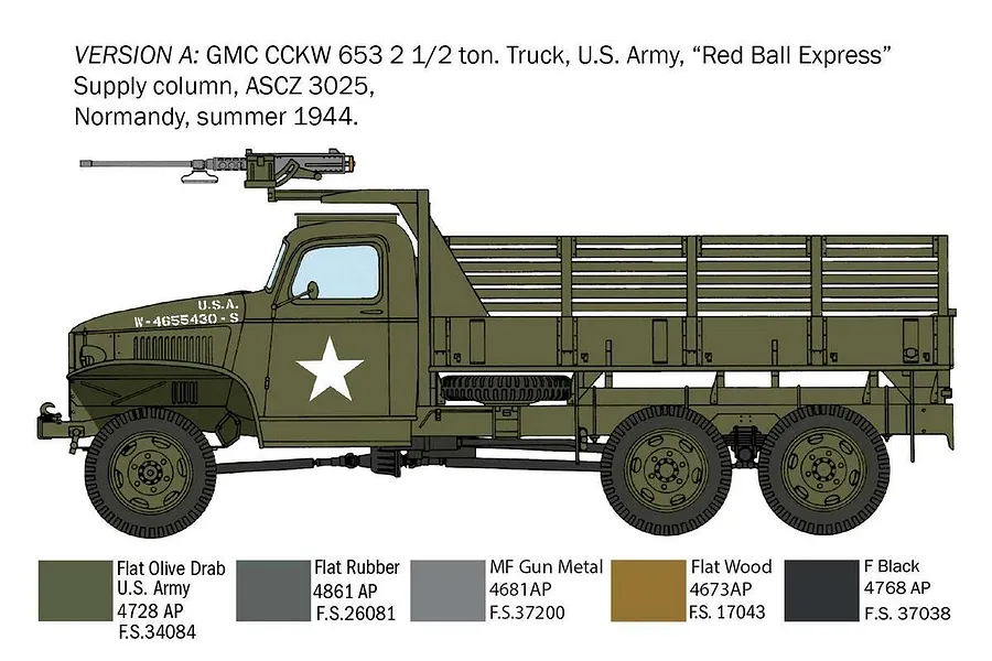 Italeri 1/35 GMC 2.5 Tonne “D-Day 80th Anniversary” Truck Scaled Plastic Model Kit image 94011