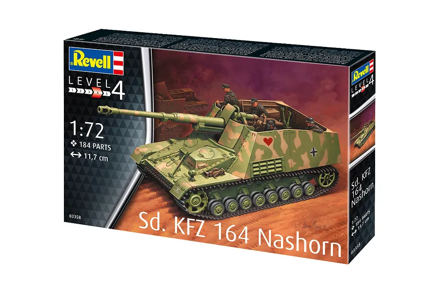 Revell 1/72 Sd.Kfz. 164 Nashorn Tank Scaled Plastic Model Kit image 94033