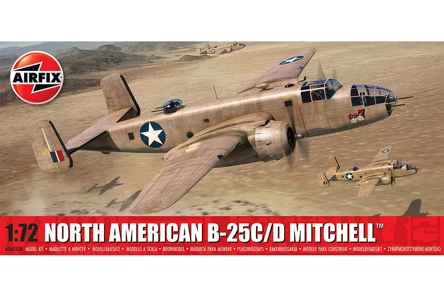Airfix 1/72 North American B-25C/D Mitchell Bomber Scaled Plastic Model Kit image 94167