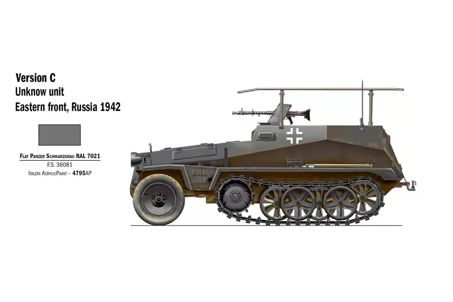 Italeri 1/72 Sd. Kfz. 250/3 APC Scaled Plastic Model Kit image 94176
