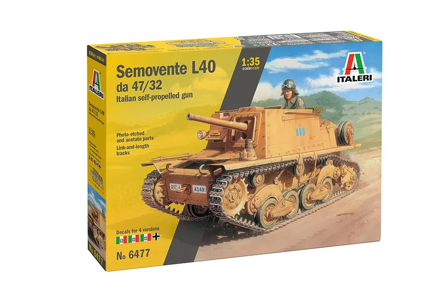 Italeri 1/35 Semovente L40 Da 47/32 Light Tank Scaled Plastic Model Kit image 94178