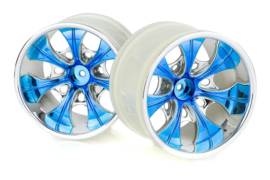 HSP 3.1&amp;quot; Blue Chrome Truck Rims 2Pcs image 9435