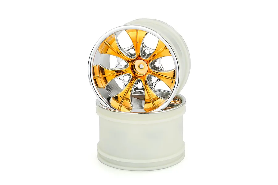 HSP 3.1&amp;quot; Orange Chrome Truck Rims 2Pcs image 9439