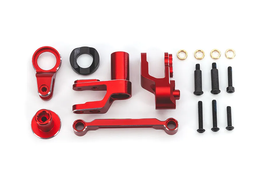Traxxas Red Aluminium Steering Assembly Set image 94404
