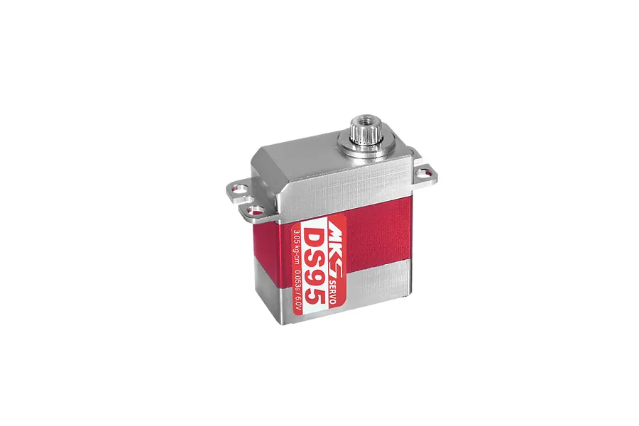 MKS Silver/Red Aluminium DS95 Micro 3kg 6V Coreless Metal Geared Servo image 94447