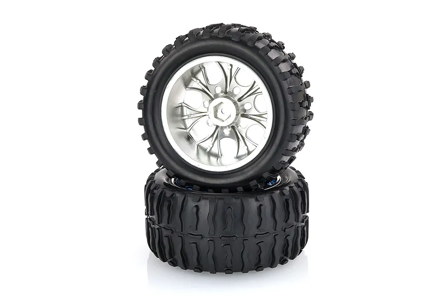 HSP 2.8&amp;quot; Off Road Tyres on Blue Chrome Rims - Wheels 2Pcs image 9446