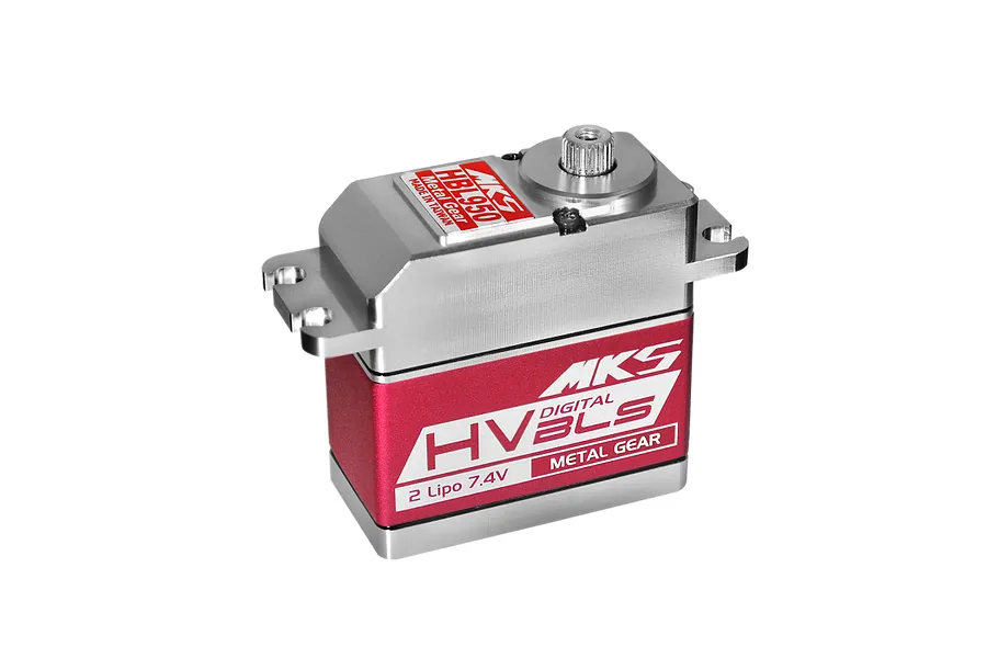 MKS Silver/Red Aluminium HBL950 Standard 18.18kg 8.4V Brushless Metal Geared Servo image 94451