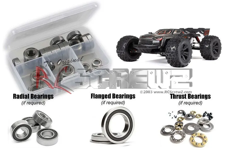 RC Screwz 6S Kraton EXB Rubber Shielded Bearing Kit image 1