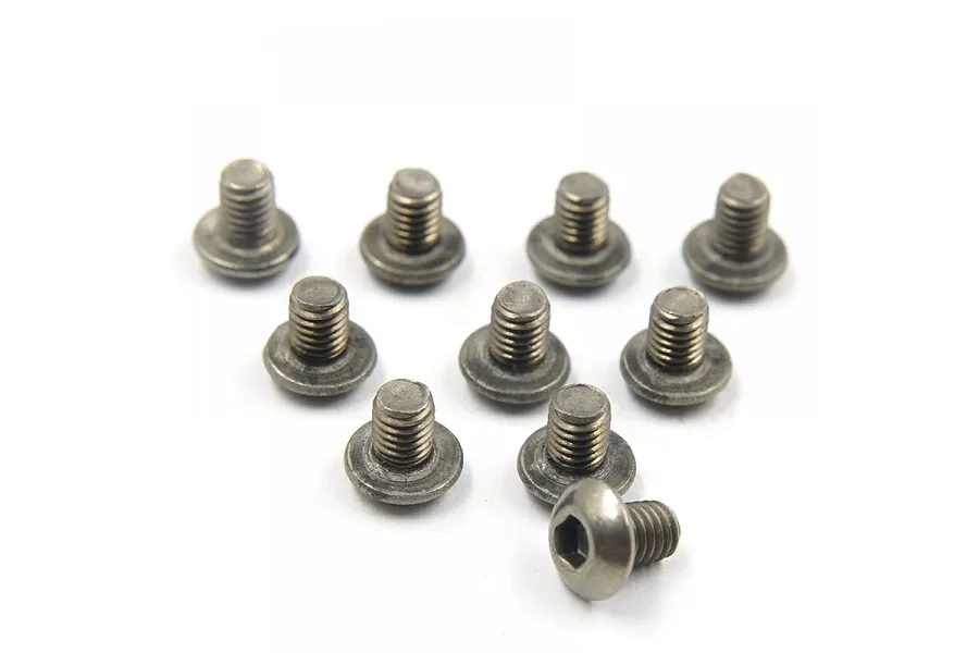 Yeah Racing Titanium 3x5mm Fine Thread Button Head Screws 10Pcs image 94488