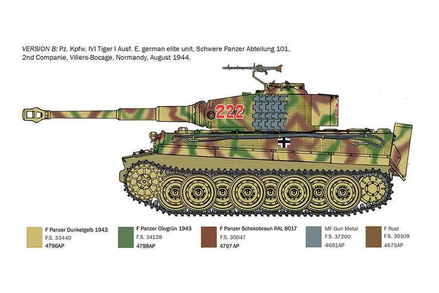 Italeri 1/35 &amp;quot;D-Day 80th Anniversary&amp;quot; Pz.Kpfw VI Tiger 1 Ausf.E Tank Scaled Plastic Model Kit image 4