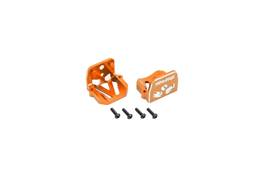 Traxxas Orange Aluminium Front &amp;amp; Rear Motor Mounts 2Pcs w/ Pins image 94718