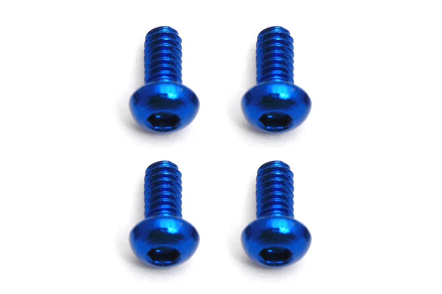 Factory Team Blue Aluminium 2x4mm Fine Thread Button Head Screws 4Pcs image 94750