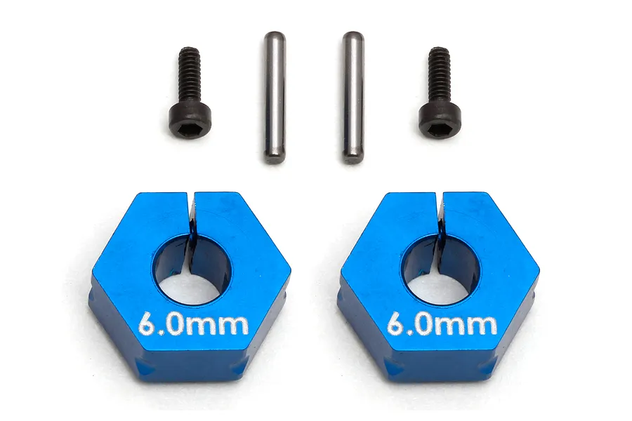 Factory Team Blue Aluminium 12mm Wheel Hex (6mm Thick) Set 6Pcs image 94822