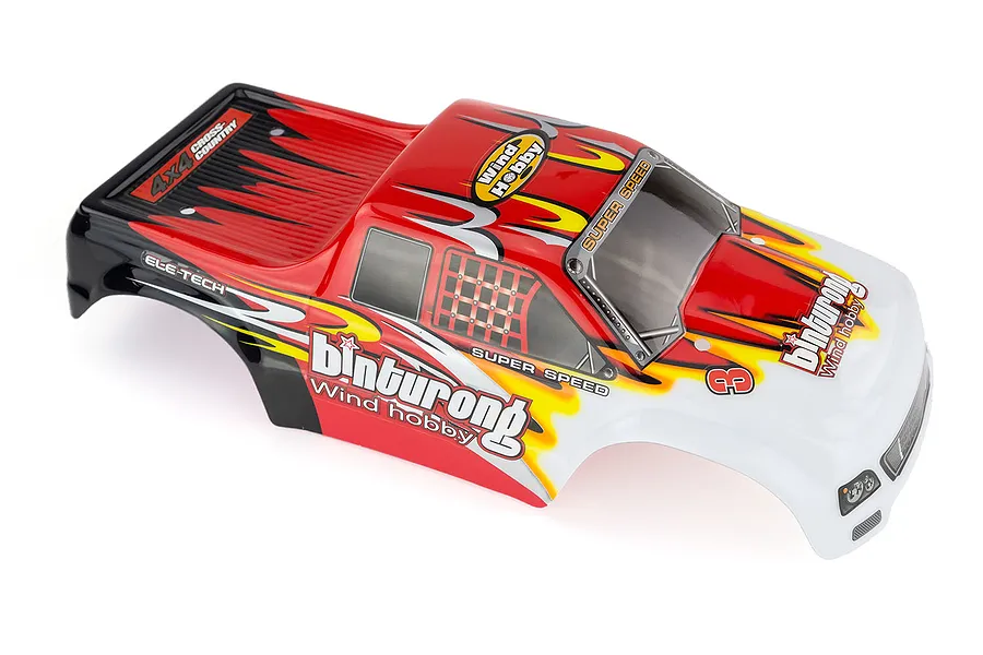 HSP 1/10 Binturong Truck Painted Red Body Shell image 9486