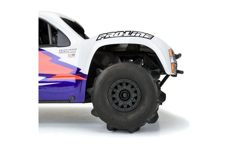 Pro-Line 2.4/3.3&amp;quot; Dumont MT Paddle Tyres on Black Rims - Glued Wheels 2Pcs image 94882