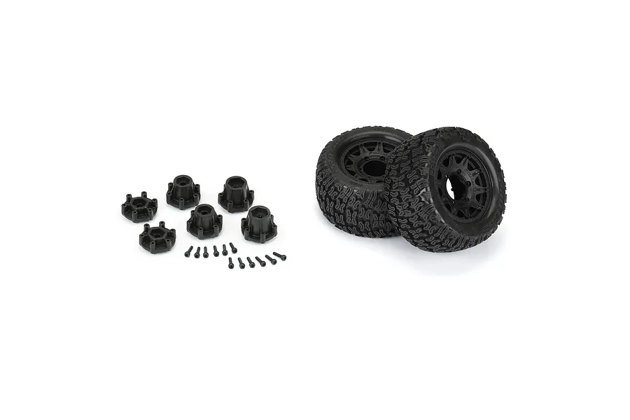 Pro-Line 2.8&amp;quot; Bonesaw MT Tyres on Black Raid Rims - Glued Wheels 2Pcs image 94889