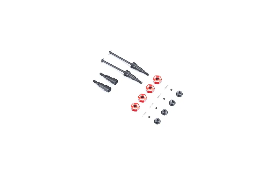 ARRMA Metal CVD Driveshaft Set w/ Red Aluminium Wheel Hexes image 94891