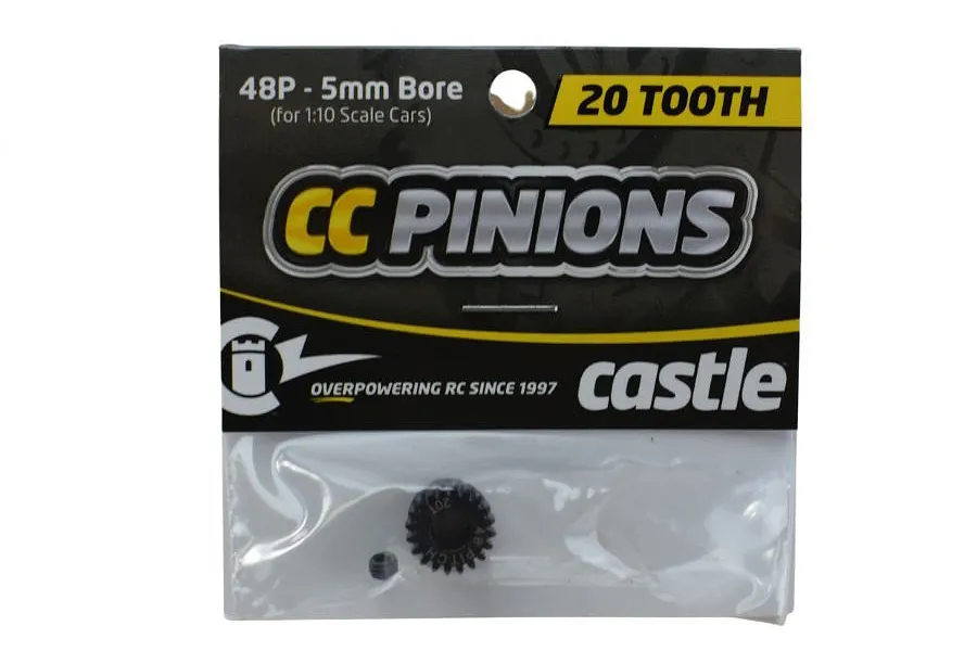 Castle Creations Carbon Steel 20T 48dp/0.5Mod Pinion Gear image 94929