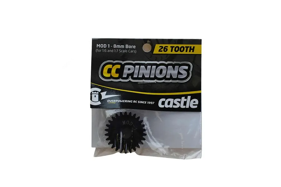 Castle Creations Carbon Steel 26T 1Mod Pinion Gear image 94939