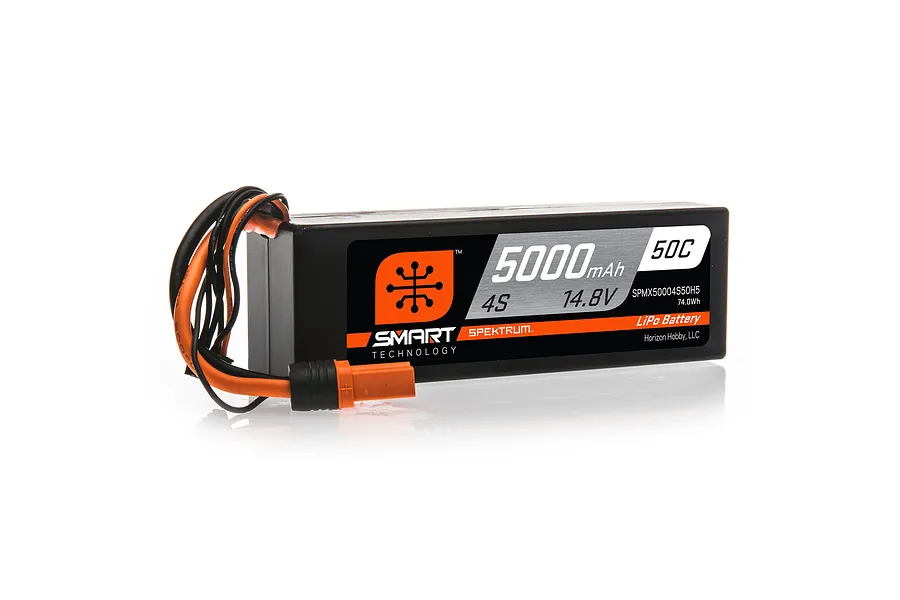 Spektrum 14.8V 5000mAh 50C 4S Hard Case LiPo Battery &amp;amp; S100 100W USB Smart Charger image 94963