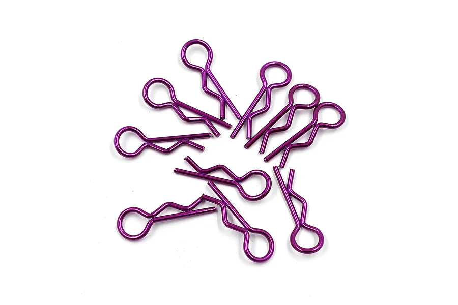 Yeah Racing Purple Steel Body Clips 10Pcs image 95185