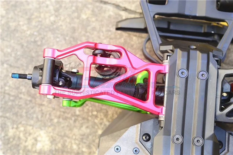GPM Green Aluminium Front/Rear Lower Suspension Arms 2Pcs w/ Suspension Pins image 95223