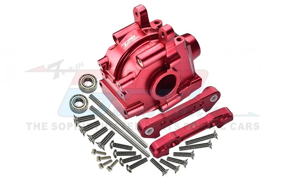 GPM Red Aluminium Front Gearbox Housing Set w/ Lower Suspension Mounts image 95279