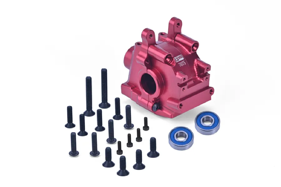 GPM Red Aluminium Front Differential Housing Set w/ Larger Inner Bearings image 95322