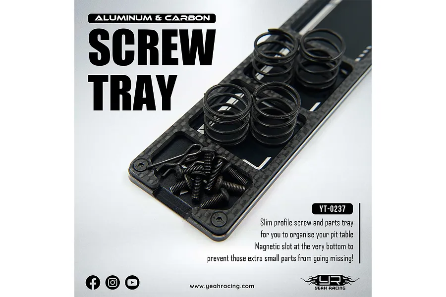 Yeah Racing Carbon Fibre &amp;amp; Black Aluminium Parts Tray image 95434