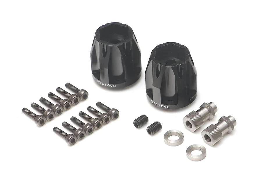 Boom Racing Black Aluminium 12mm (+16mm Offset) ProBuild Wheel Hub Adapters 2Pcs image 95436