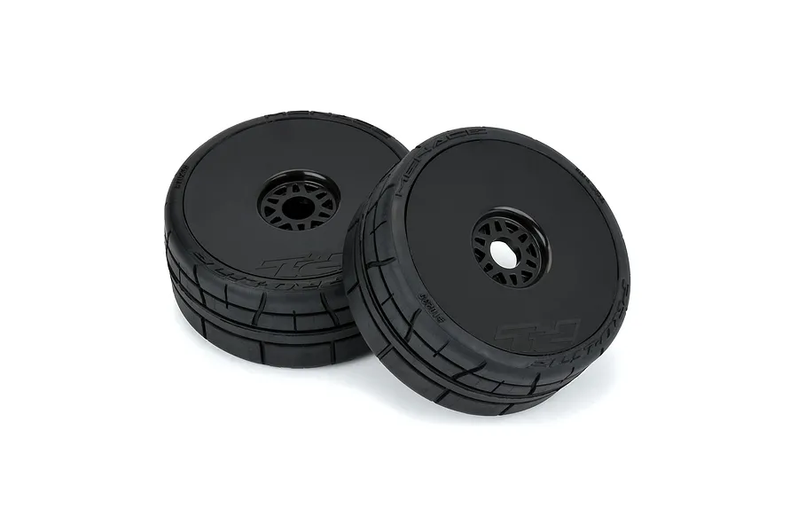 Pro-Line 1/8 Menace HP Speed Run Belted Tyres on Black Dish Rims - Glued Wheels 2Pcs image 95682