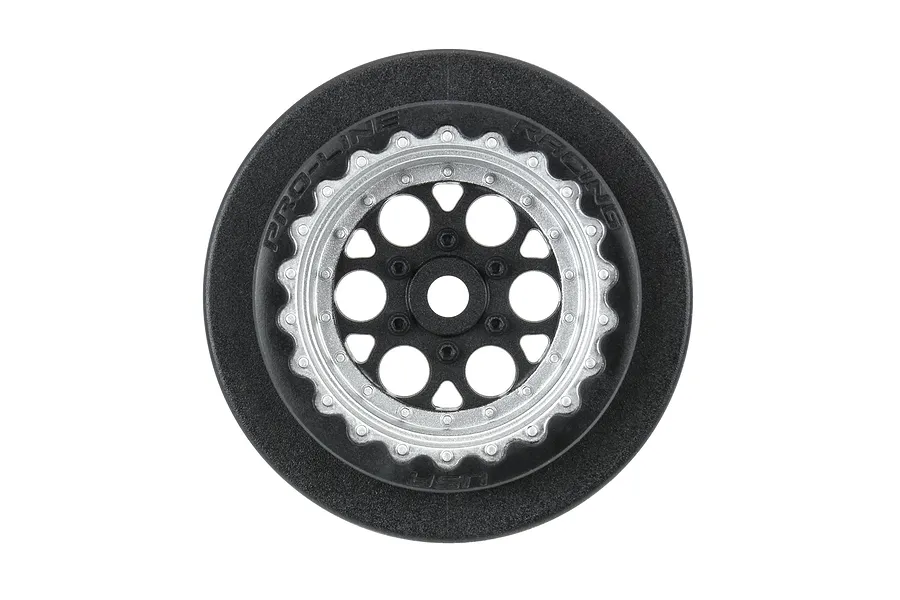 Pro-Line 2.0&amp;quot; Black/Silver Showtime+ Rear Rims 2Pcs image 95718