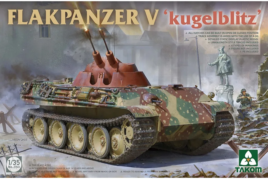 Takom 1/35 Plakpanzer V &amp;#039;Kugelblitz&amp;#039; Scaled Plastic Model Kit image 95734