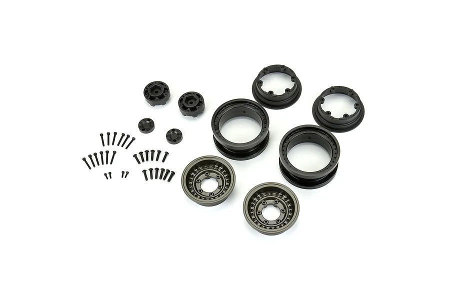 Pro-Line 2.9&amp;quot; Gunmetal Aluminium Black Rhino Armory Bead-Loc Rims 2pcs image 95755